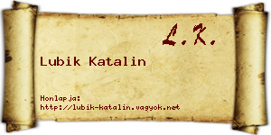 Lubik Katalin névjegykártya